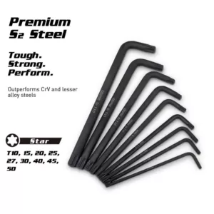 Capri Tools S2 Steel SAE/Metric Long Arm Hex and Torx Key Set (27-Piece)