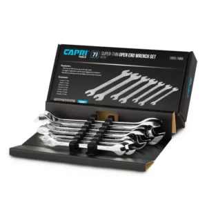 Capri Tools Metric Super-Thin Open End Wrench Set (7-Piece)