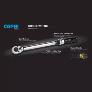 Capri Tools 1/2 in. Drive 30 ft. lbs. to 250 ft. lbs. Diamond Ergonomic Grip Torque Wrench
