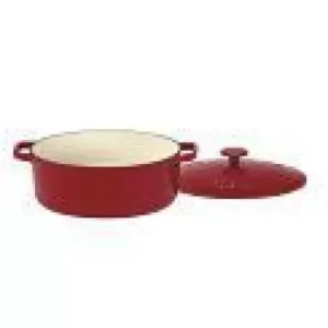 Cuisinart Chef's Classic 5.5 qt. Oval Cast Iron Dutch Oven in Cardinal Red with Lid