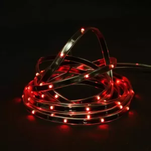 CC Christmas Decor 18 ft. 72-Light Red LED Outdoor Christmas Linear Tape Lighting with Black Finish