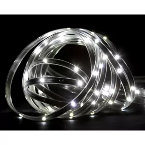 CC Christmas Decor 18 ft. 72-Light Pure White LED Outdoor Christmas Linear Tape Lighting with Black Finish