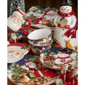 Certified International 72 oz. Magic Of Christmas Santa Multicolored Earthenware Cookie Jar
