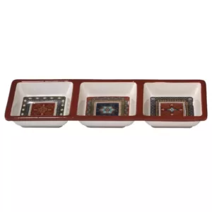 Certified International Monterrey 13.5 in. x 5 in. Multi-Colored 3-Section Relish Tray
