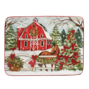 Certified International Christmas on the Farm by Susan Winget 16 in. Rectangular Platter