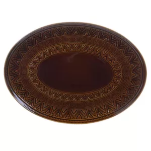 Certified International 15.75 in. Multi-Colored Stoneware Aztec Brown Oval Platter