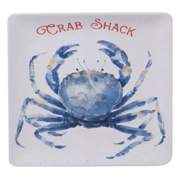 Certified International Nautical Life Multi-Colored 12.5 in. Earthenware Square Crab Platter