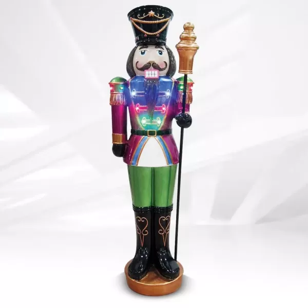 HOLIDYNAMICS HOLIDAY LIGHTING SOLUTIONS 44 in. Small Nutcracker Resin with Scepter Outdoor Christmas Decor