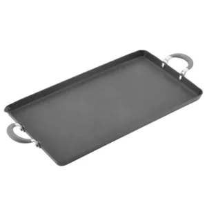 Circulon Elementum Hard-Anodized Nonstick Double Burner Griddle, 10-Inch x 18-Inch, Oyster Gray