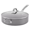 Circulon Elementum 5 qt. Hard-Anodized Aluminum Nonstick Saute Pan in Oyster Gray with Glass Lid