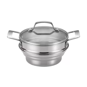 Circulon 2 qt. Stainless Steel Stovetop Steamers with Glass Lid
