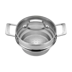 Circulon 2 qt. Stainless Steel Stovetop Steamers with Glass Lid
