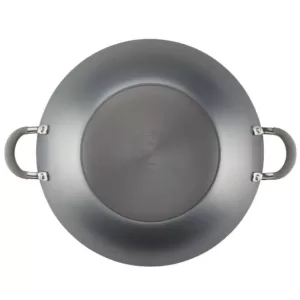 Circulon Elementum Hard-Anodized Nonstick Covered Wok with Side Handles, 14-Inch, Oyster Gray