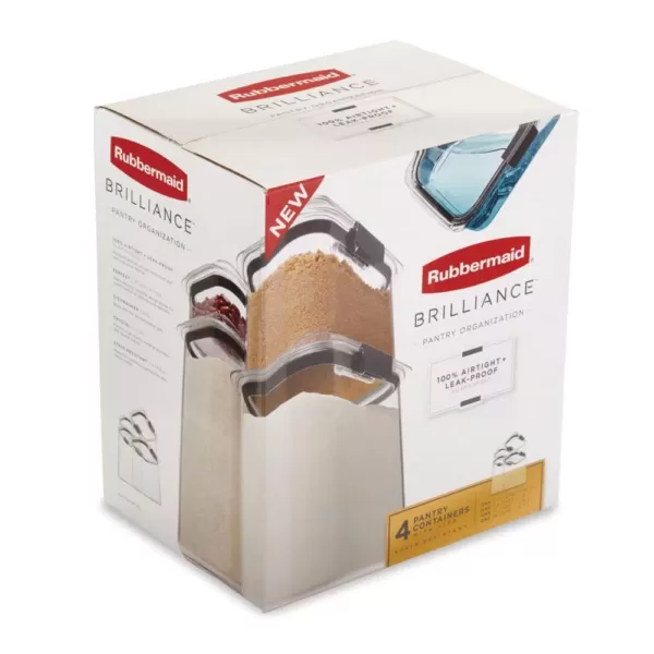 Rubbermaid Brilliance 4-Piece Pantry Food Storage Container Set