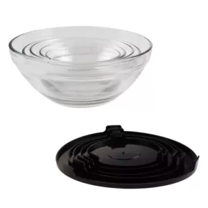 Chef Buddy 10-Piece Glass Bowl Set with Black Lids