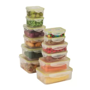 Honey-Can-Do 24-Piece Locking Food Container Set, Clear