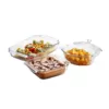 Libbey Baker's Premium 3-Piece Clear Glass Serving Dish Set with Cover