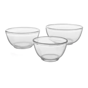 Libbey Baker's Basics Clear Glass Mixing Bowl with Lid (Set of 3)