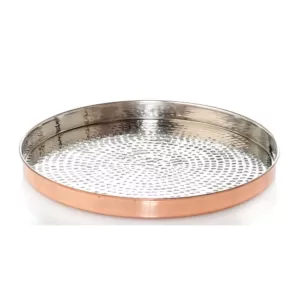 Abigails Element Collection Round Hammered Copper Tray