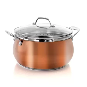 Oster Carabello 6.9 qt. Round Stainless Steel Nonstick Dutch Oven in Copper with Lid