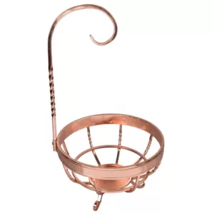 Creative Home Deluxe Copper Plated Wrought Iron Fruit Basket Banana Grapes Hanger and Fruit Bowl