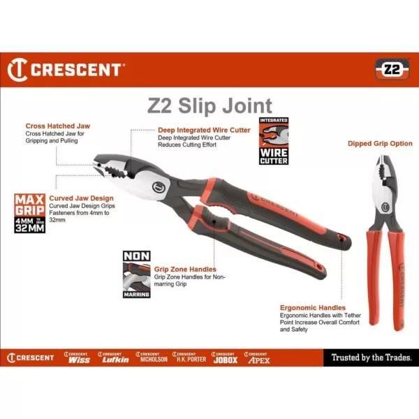 Crescent 6 in. Z2 Dual Material Slip Joint Pliers