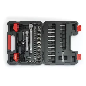 Crescent 1 /4 in. and 3/8 in. Drive 6 and 12 Point Standard and Deep SAE/Metric Mechanics Tool Set (84-Pieces)