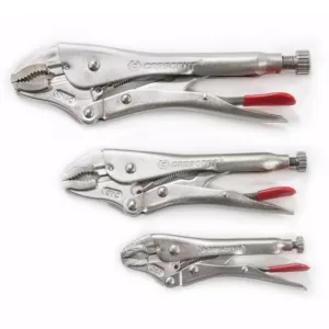 Crescent Curved Jaw Locking Pliers Set (3-Piece Per Pack)
