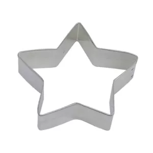 CybrTrayd 12-Piece 3.5 in. Star Tinplated Steel Cookie Cutter and Cookie Recipe