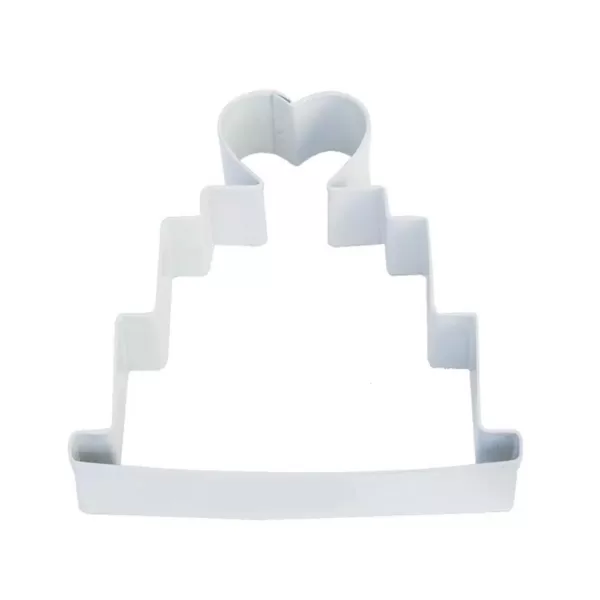 CybrTrayd Wedding Cake 4 in. White Polyresin Cookie Cutter/Recipe (Lot of 12)