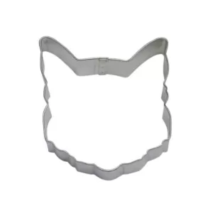 CybrTrayd 12-Piece Cat Face 3.5 in.  Tinplated Steel Cookie Cutter & Recipe