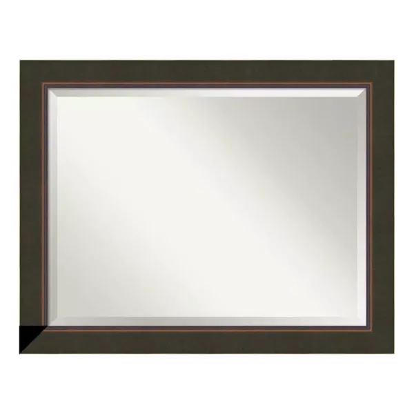 Amanti Art Milano 47 in. W x 37 in. H Framed Rectangular Beveled Edge Bathroom Vanity Mirror in Dark Bronze