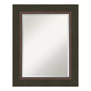 Amanti Art Milano 25 in. W x 31 in. H Framed Rectangular Beveled Edge Bathroom Vanity Mirror in Dark Bronze