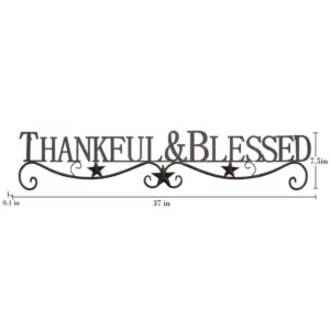 Lavish Home "Thankful and Blessed" Metal Cutout Sign