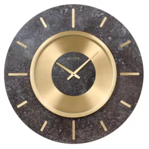 Bulova Oversized 23 in. Gallery Wall Clock with Brushed Brass Bezel