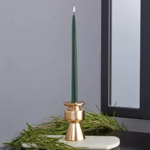 ROOT CANDLES 12 in. Dipped Taper Dark Green Dinner Candle (Box of 12)