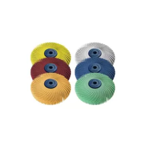Dedeco Sunburst 3 in. 6-Ply Radial Discs 1/4 in. Arbor Assortment Thermoplastic Cleaning and Polishing Tool (6-Piece)