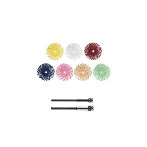Dedeco Sunburst 5/8 in. Radial Discs - 1/16 in. Arbor Rotary Cleaning and Polishing Assortment (86-Piece)