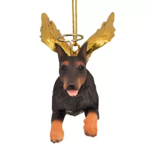 Design Toscano 2.5 in. Honor the Pooch Doberman Holiday Dog Angel Ornament