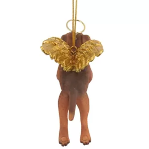 Design Toscano 3 in. Honor the Pooch Dachshund Holiday Dog Angel Ornament
