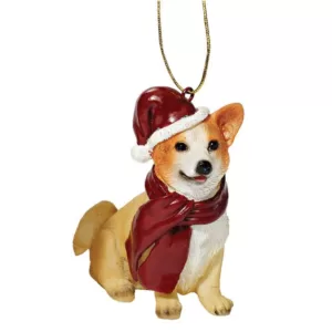 Design Toscano 3.5 in. Welsh Corgi Holiday Dog Ornament Sculpture