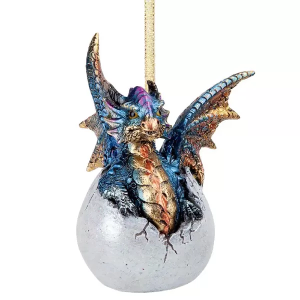 Design Toscano 3.5 in. Hard Boiled Dragon Hatchling Holiday Ornament
