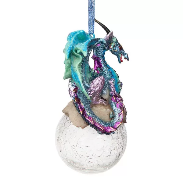 Design Toscano 5 in. Frost, the Gothic Dragon Holiday Ornament (3-Piece)