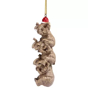 Design Toscano 5 in. See, Speak, Hear No Evil Elephant Holiday Ornament