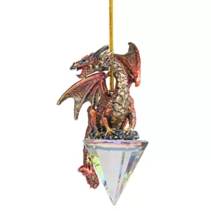 Design Toscano 3.5 in. Diamond Dragon Gothic Holiday Ornament (3-Piece)