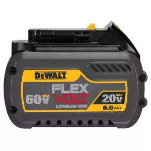 DEWALT FLEXVOLT 60-Volt MAX Cordless Brushless 4-1/2 in. Angle Grinder, (2) FLEXVOLT 6.0Ah Batteries & Reciproacting Saw