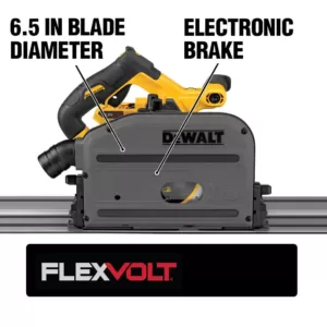 DEWALT FLEXVOLT 60-Volt MAX Cordless Brushless 6-1/2 in. Track Saw Kit with (2) FLEXVOLT 6.0Ah Batteries & 59 in. Track