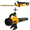 DEWALT 22 in. 20V MAX Lithium-Ion Cordless Hedge Trimmer with (1) 5.0Ah Battery, Charger and Bonus Handheld Leaf Blower