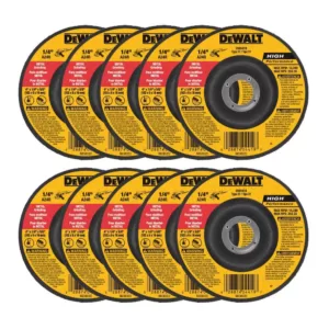 DEWALT 4 in. x 1/4 in. x 5/8 in. General Purpose Metal Grinding Wheel (10-Pack)
