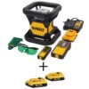 DEWALT 20-Volt MAX Lithium-Ion 250 ft. Green Self-Leveling Rotary Laser Level with (3) Batteries 2Ah, Charger, & TSTAK Case